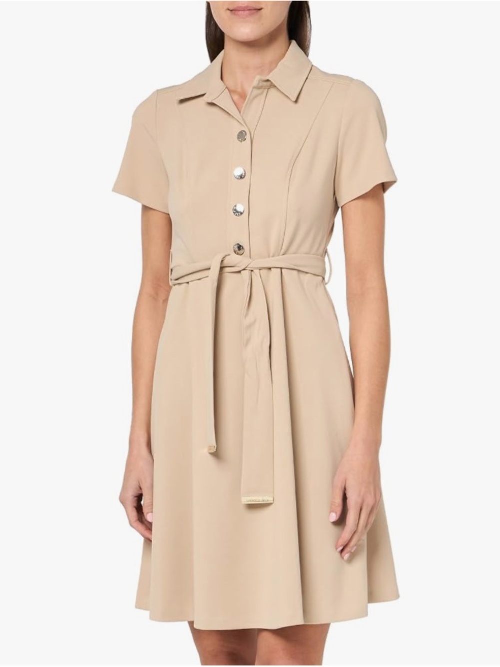 Tommy Hilfiger Women's Scuba Midi Tie Waist Dress Size 16